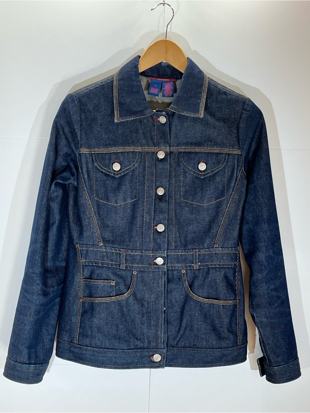 Y2K BCBGMaxAzria Dark Blue Denim Structured Utility Jacket